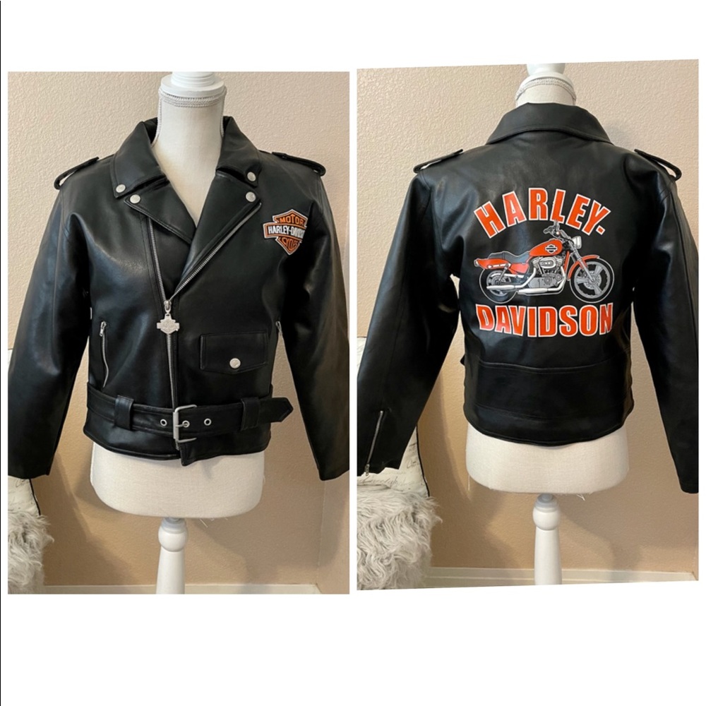 Harley Davidson women’s moto faux leather jacket M